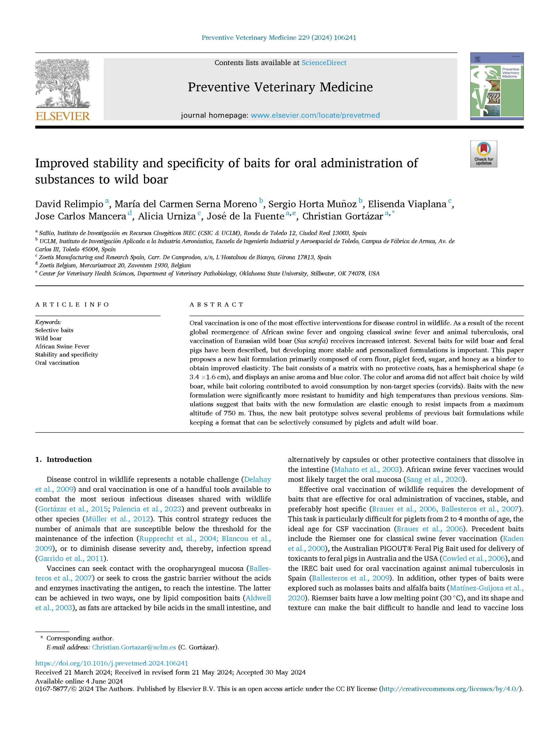 ASFaVIP scientific publications - Improved stability and specificity of baits for oral administration of_Page_1